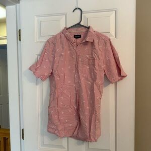 Bluenotes Pink Short-Sleeve Printed Button-Down Shirt